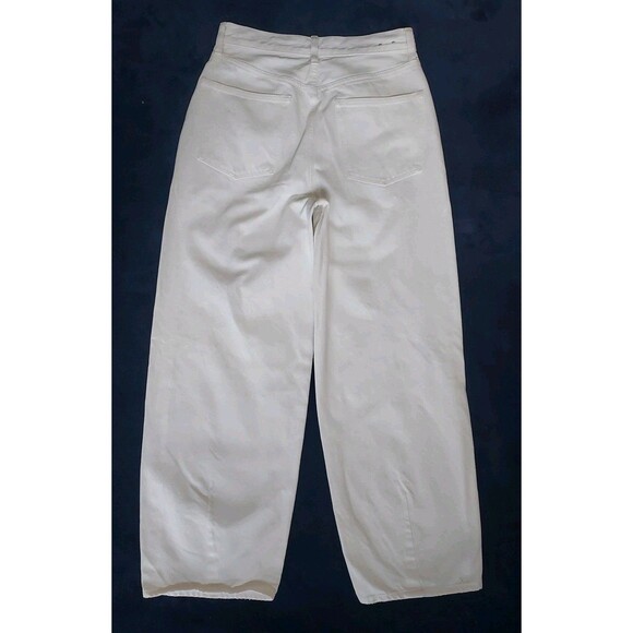 Ladies Allsaints Jayce White Denim Distressed Hi Waist Ankle Wide Leg Size 27 - Picture 8 of 9